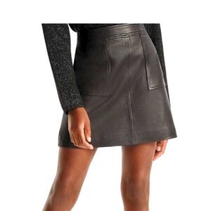 Kooples Authentic Leather A Line Mini Skirt size 1